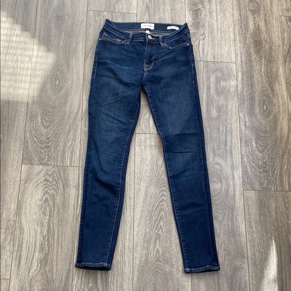 Frame Denim - Low/Mid Rise Le Skinny De Jeanne Jeans in Dark Wash - Size 26